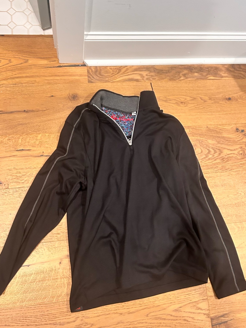 VINTAGE Robert Graham Black Quarter-Zip Sweater